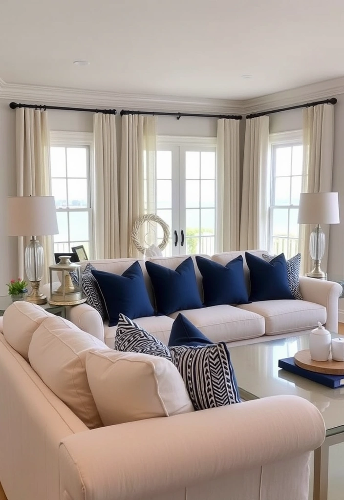 22 Coastal Neutral Living Room Ideas That Will Make You Feel Like You're on Vacation Every Day! - 4. Nautical Touches