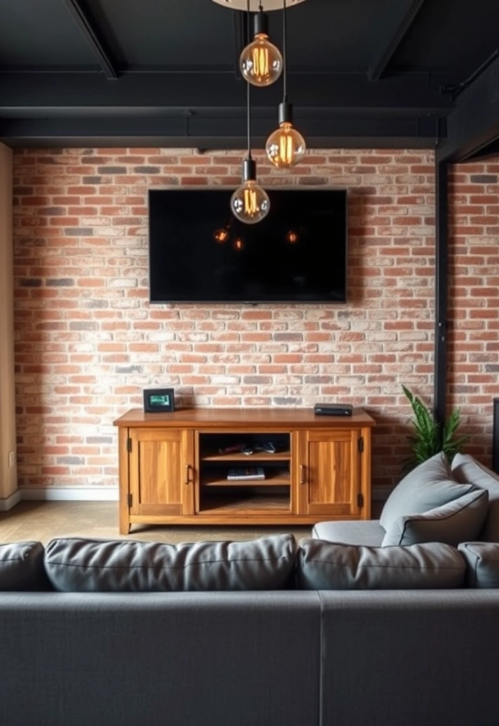 27 Modern TV Room Ideas That'll Transform Your Viewing Experience Forever! - 5. Industrial Chic