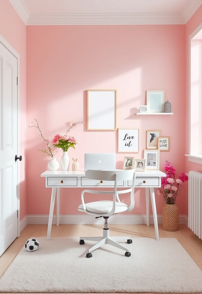 22 Home Office Ideas for Women That Will Transform Your Workday! - 10. Feminine Touch