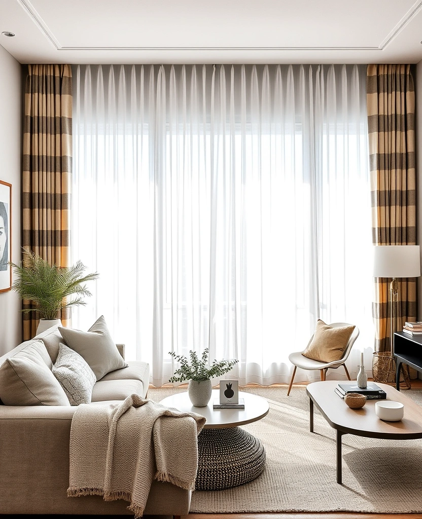 22 Farmhouse Curtain Ideas That Will Transform Your Space (You Won't Believe #15!) - 30. Modern Sheer Striped Curtains