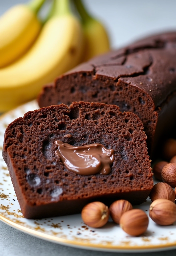 22 Irresistible Banana Bread Recipes That'll Make You a Baking Superstar! - 11. Chocolate Hazelnut Banana Bread