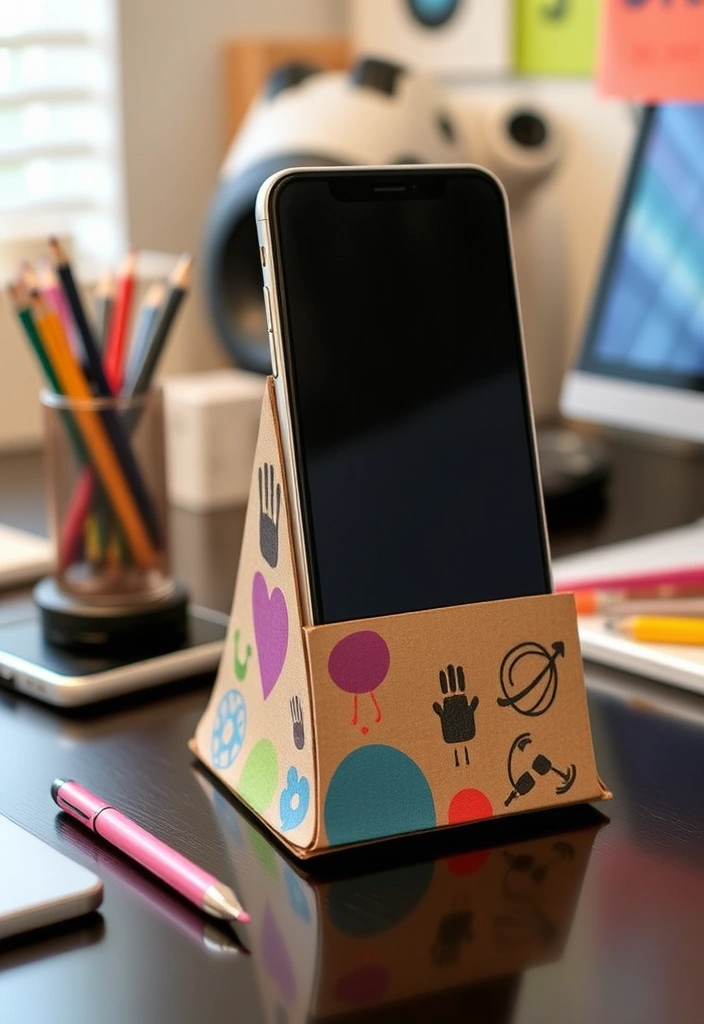 24 Easy Fathers Day Crafts for Kids That'll Make Him Smile! - 23. DIY Phone Stand