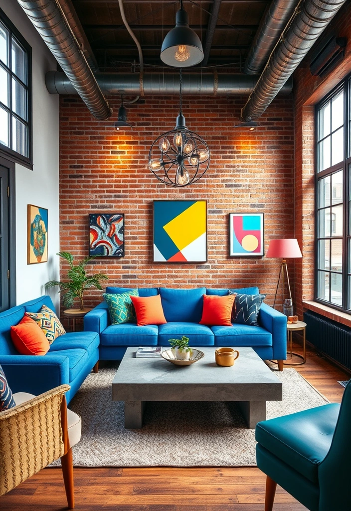 27 Stunning Blue Couch Living Room Ideas You’ll Want to Copy ASAP! - 9. Urban Chic