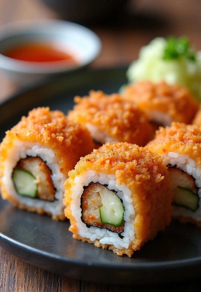 24 Easy Cooked Sushi Recipes You Can Make at Home (Even If You’re a Beginner!) - 7. Chicken Katsu Rolls