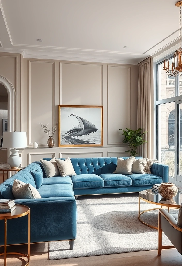 27 Stunning Blue Couch Living Room Ideas You’ll Want to Copy ASAP! - 21. Sophisticated Neutrals