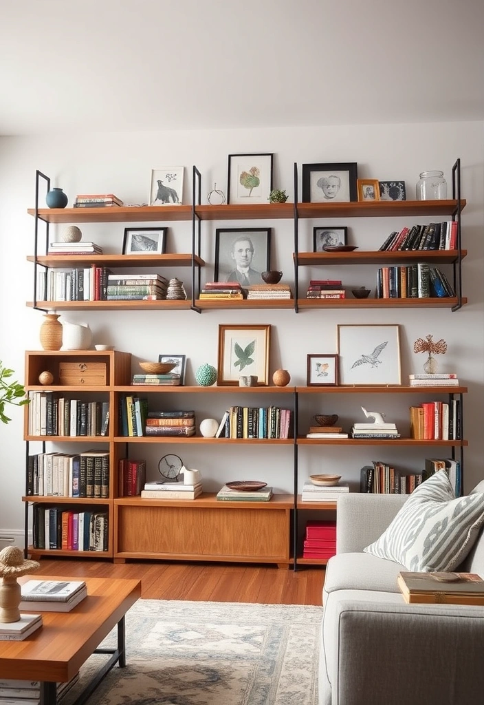 25 Modern 70s Living Room Ideas That'll Make You Want to Time Travel! - 9. Open Shelving