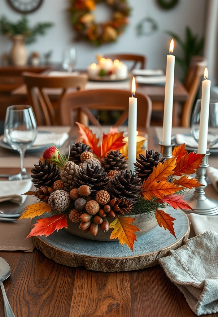 29 Fall Budget Decorating Ideas You Can’t Afford to Miss (Especially #16!) - 9. Natural Element Centerpieces