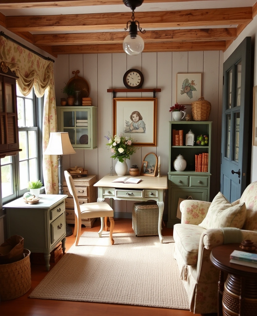 22 Home Office Ideas for Women That Will Transform Your Workday! - 32. Cozy Cottage