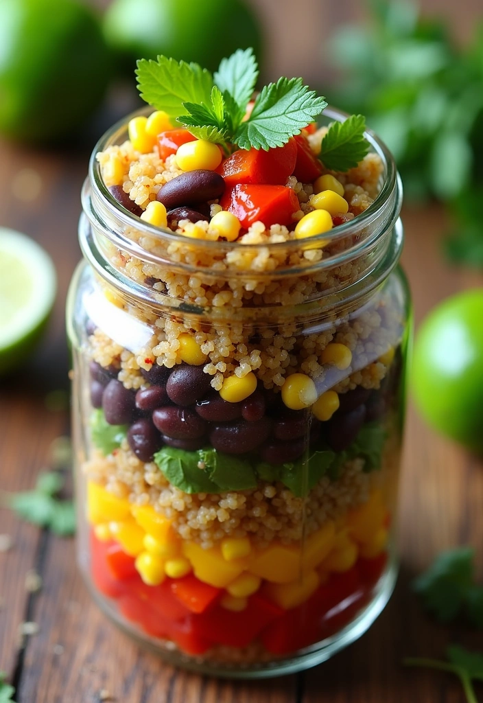 23 Mason Jar Meal Prep Ideas That’ll Simplify Your Week and Wow Your Taste Buds! - 1. Rainbow Quinoa Salad