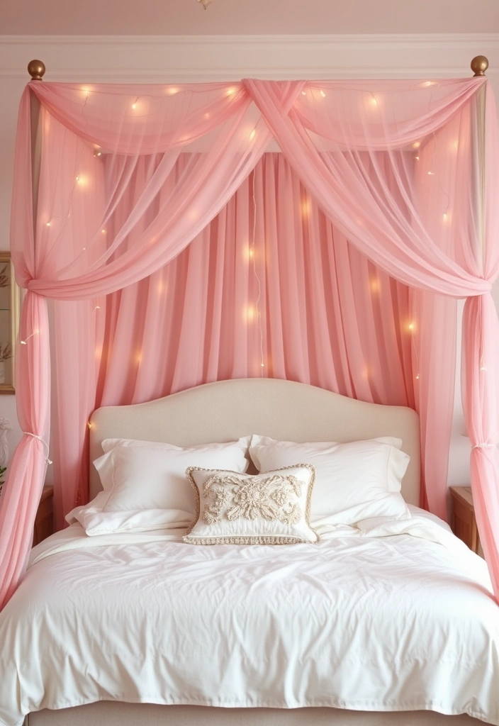 21 Blush Pink Bedroom Ideas That Will Make You Swoon! - 15. Blush Pink Canopy