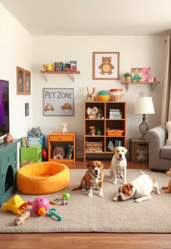 22 Creative Kids Play Corner Ideas for Your Living Room That'll Make You Say 'Wow!' - 14. Playful Pet Zone