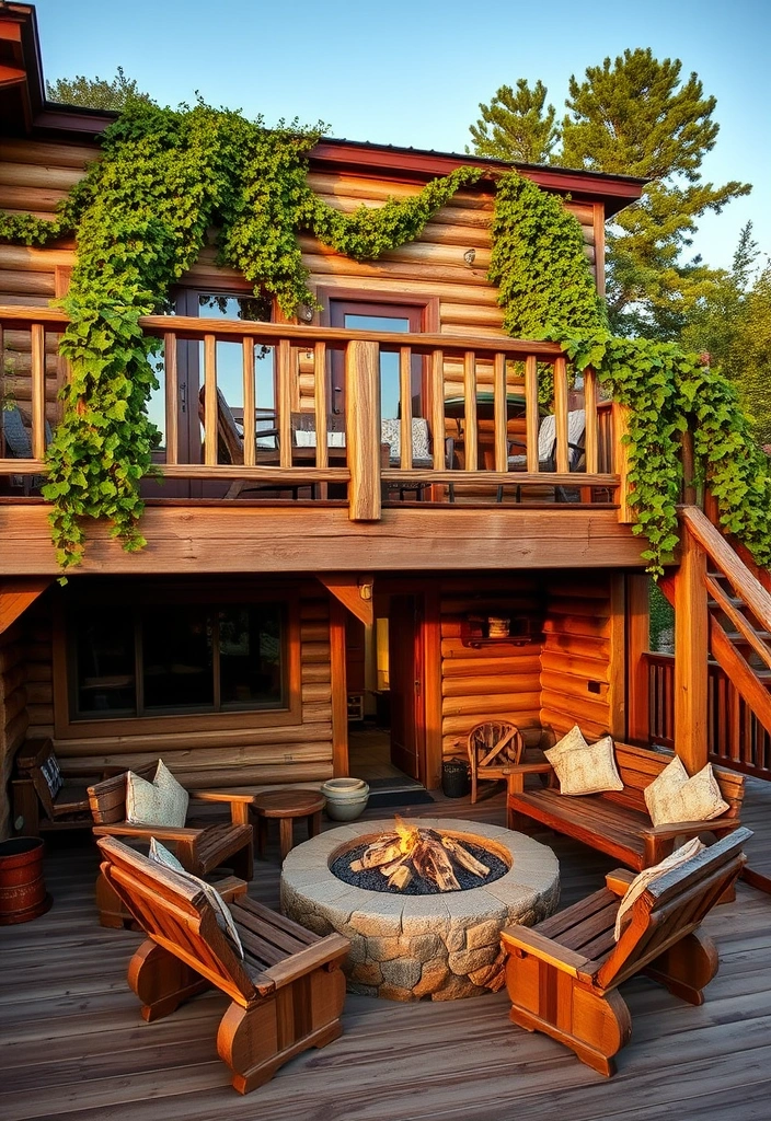 20 Two-Level Deck Ideas That Will Transform Your Backyard Into a Dream Retreat! - 1. Rustic Charm with Natural Wood