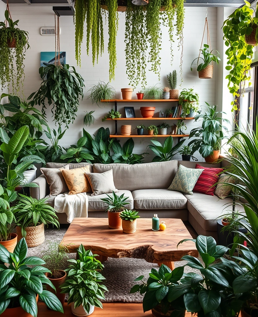 28 Vibrant Living Room Styles That Will Ignite Your Creativity! - 17. Urban Jungle