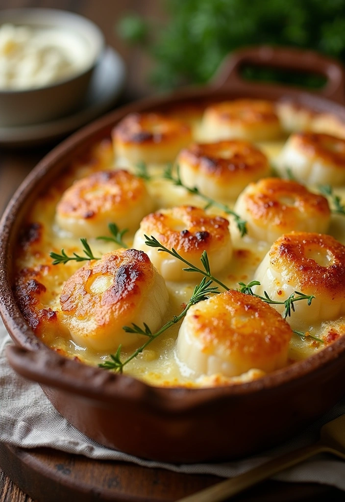 20 Easy Bay Scallop Recipes for Dinner That Will Impress Your Guests! - 9. Bay Scallop Gratin