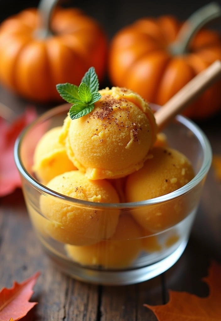 20 Easy Desserts with Pumpkin Puree That Will Blow Your Mind! - 12. Pumpkin Sorbet