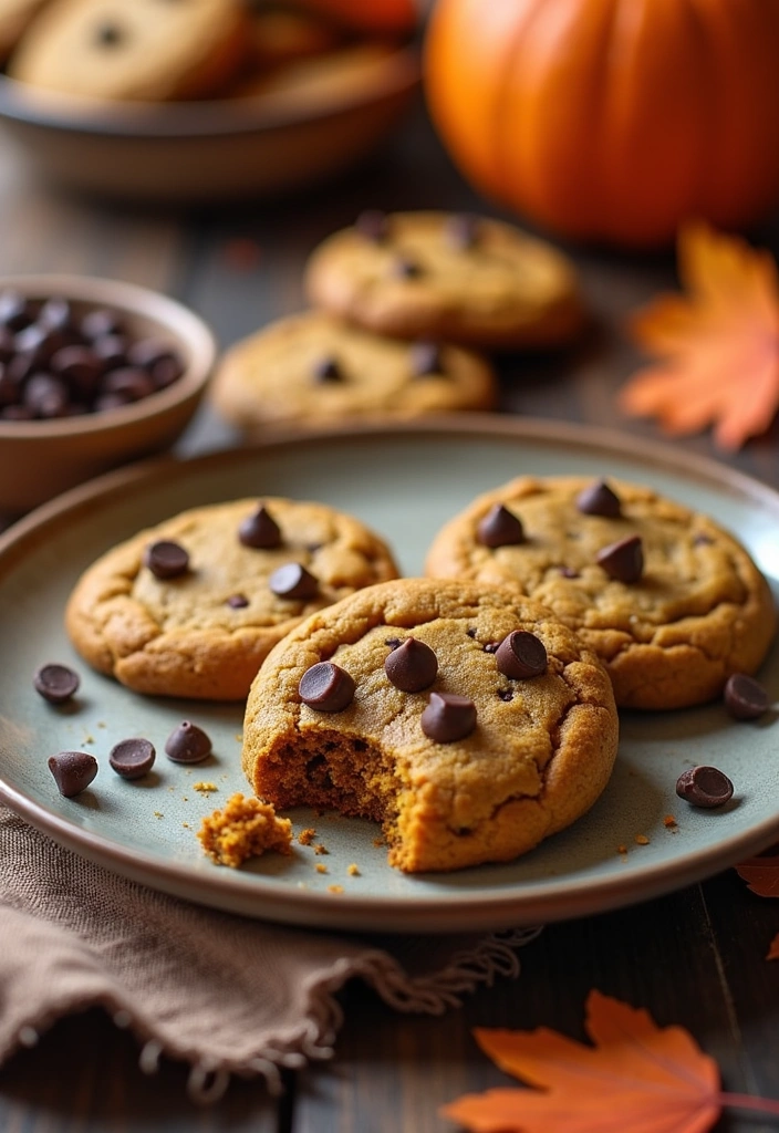 20 Easy Desserts with Pumpkin Puree That Will Blow Your Mind! - 3. Pumpkin Chocolate Chip Cookies