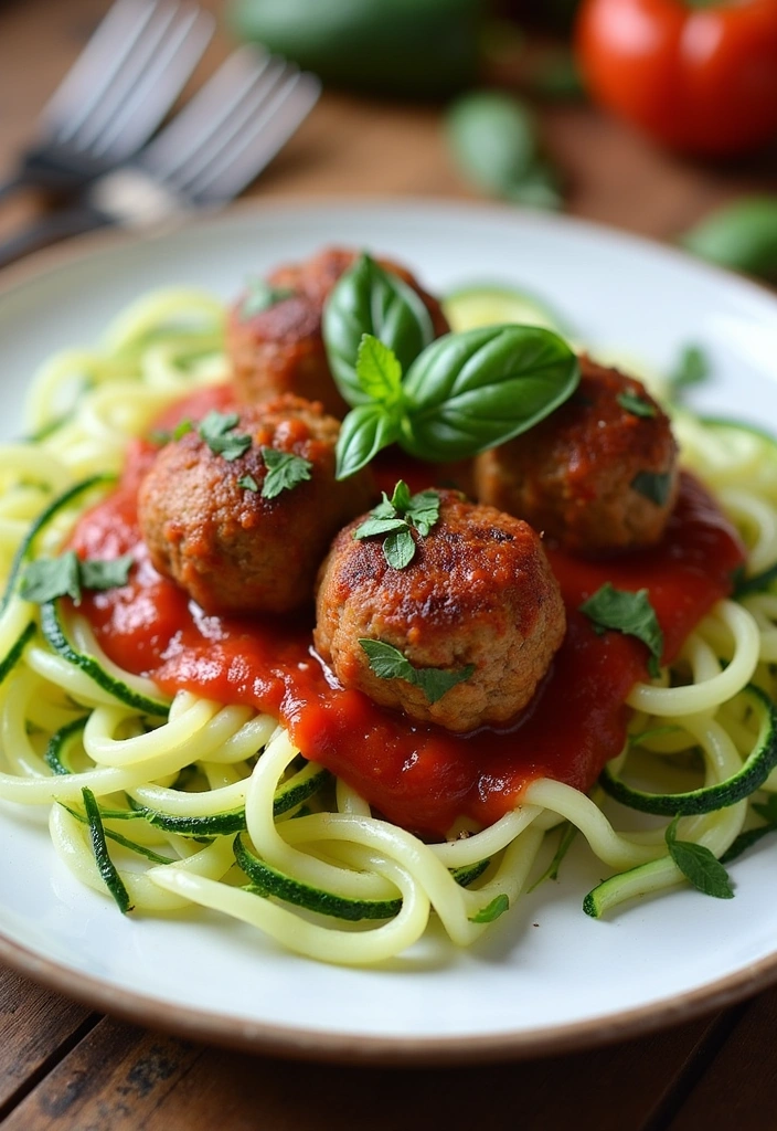 20 Low Calorie High Protein Meals with Ground Turkey That Will Transform Your Dinner Routine! - 11. Turkey Meatballs with Zucchini Noodles