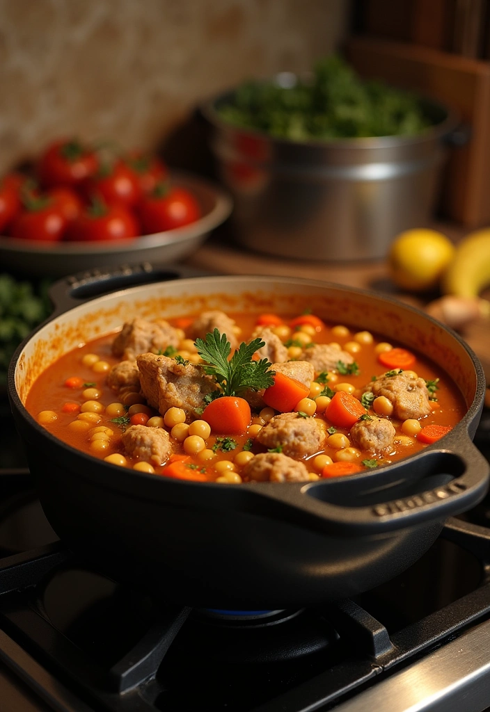 20 Low Calorie High Protein Meals with Ground Turkey That Will Transform Your Dinner Routine! - 9. Turkey and Chickpea Stew