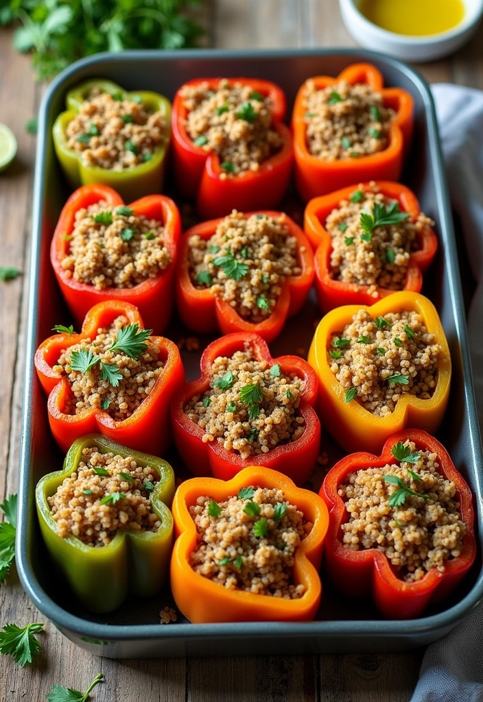 20 Meal Prep Ideas for Low Carb High Protein Lovers (You’ll Want to Try #5!) - 15. Stuffed Bell Peppers