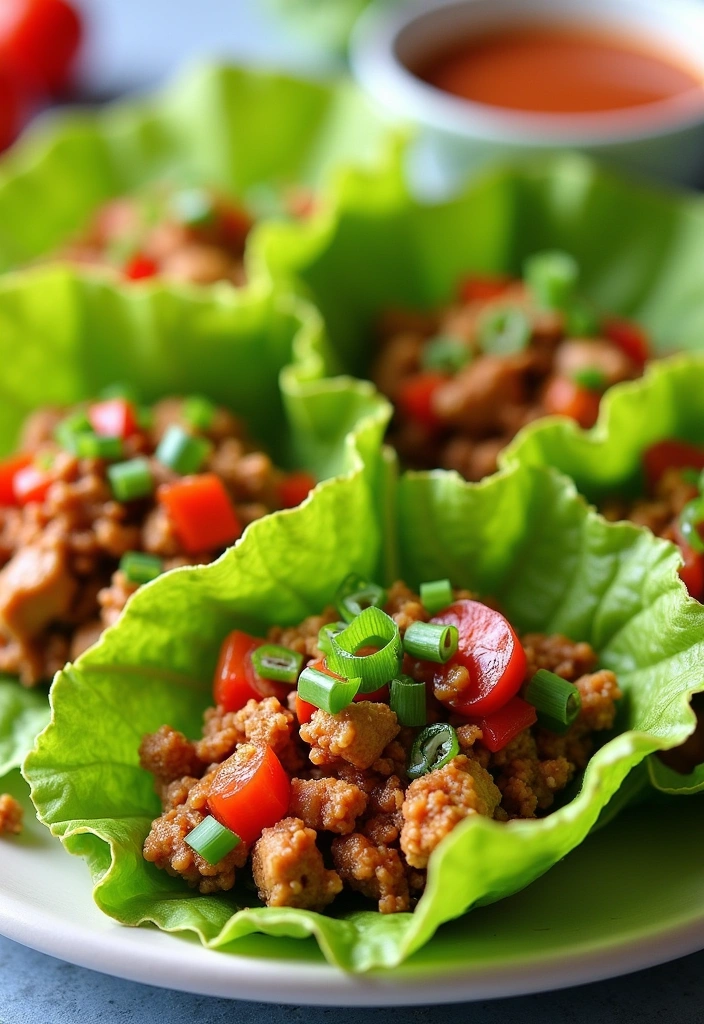 20 Meal Prep Ideas for Low Carb High Protein Lovers (You’ll Want to Try #5!) - 18. Asian Chicken Lettuce Wraps