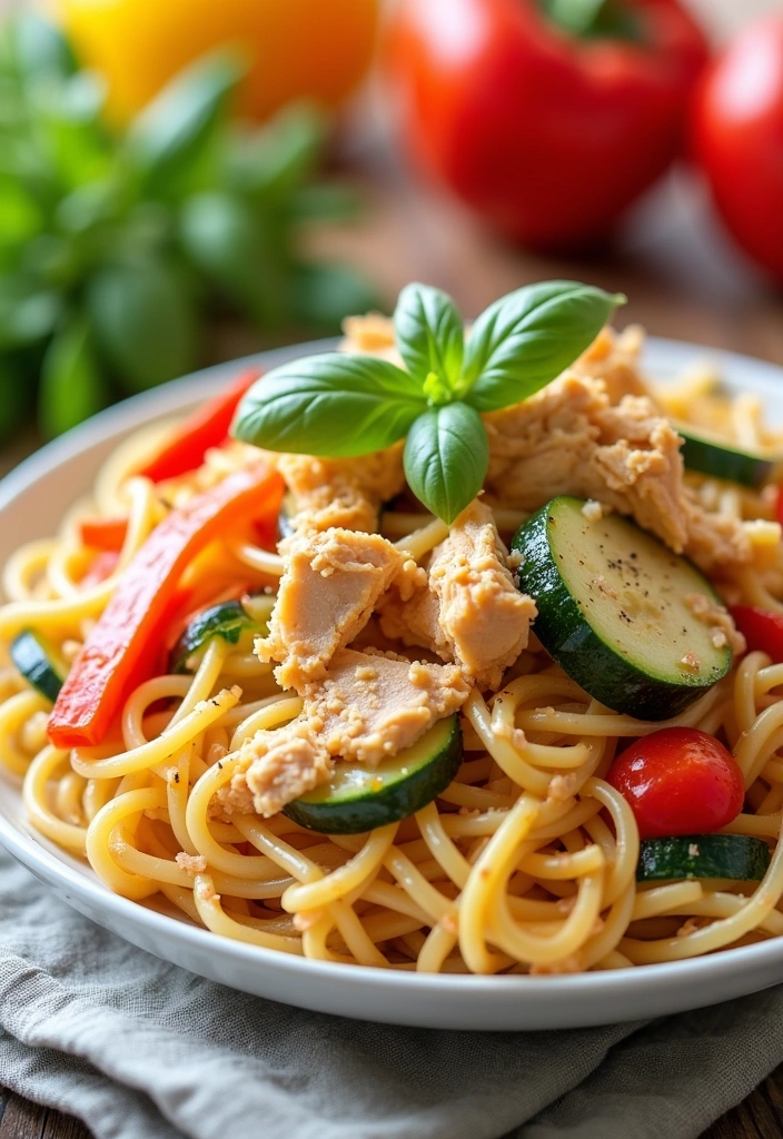 20 Mouthwatering Shredded Chicken and Pasta Recipes You Can't Resist! - 10. Shredded Chicken Primavera Pasta