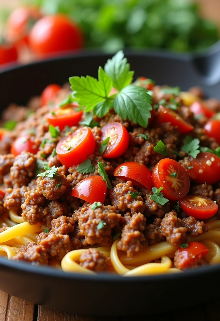 20 Spring Meals with Ground Beef That Will Make You Rethink Dinner! - 11. Ground Beef and Tomato Skillet