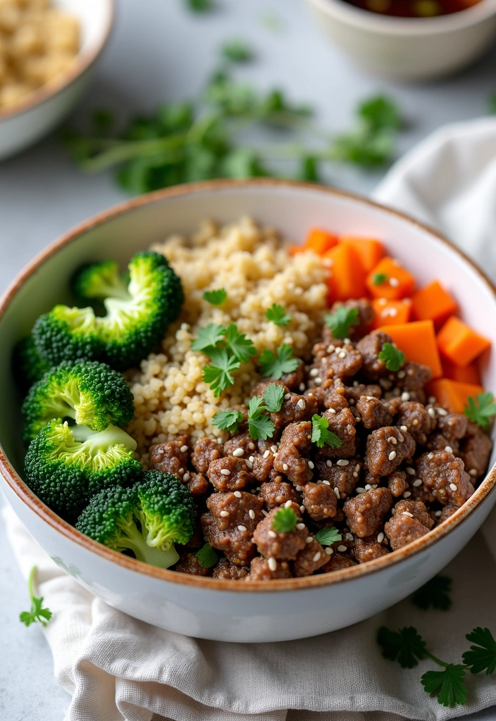 20 Spring Meals with Ground Beef That Will Make You Rethink Dinner! - 6. Ground Beef and Broccoli Quinoa Bowl