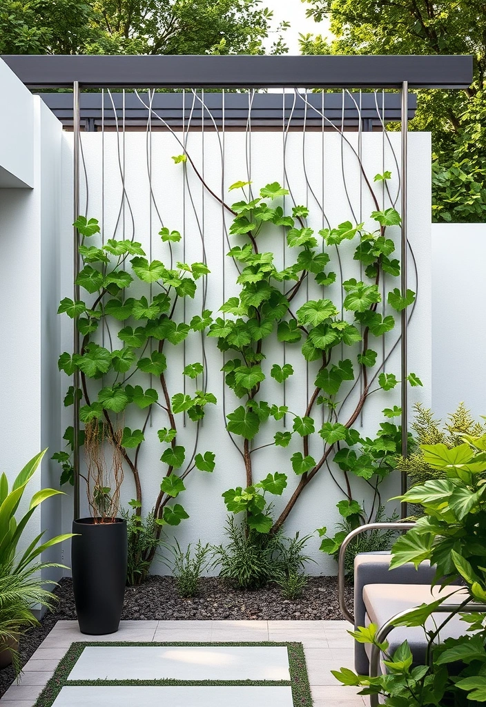 20 Grape Vine Trellis Ideas That Will Make Your Garden Stand Out! - 8. Tension Wire Trellis