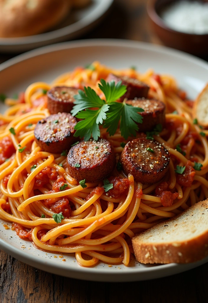 21 Cowboy Spaghetti Recipes That Will Make Dinner Time a Breeze (You’ll Love #5!) - 7. Cowboy Spaghetti with Sausage