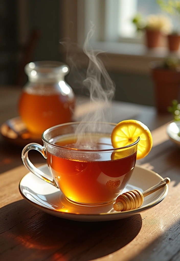 21 Easy Hot Winter Drink Ideas That'll Warm Your Soul (You Won't Believe #9!) - 17. Tea with Honey and Lemon