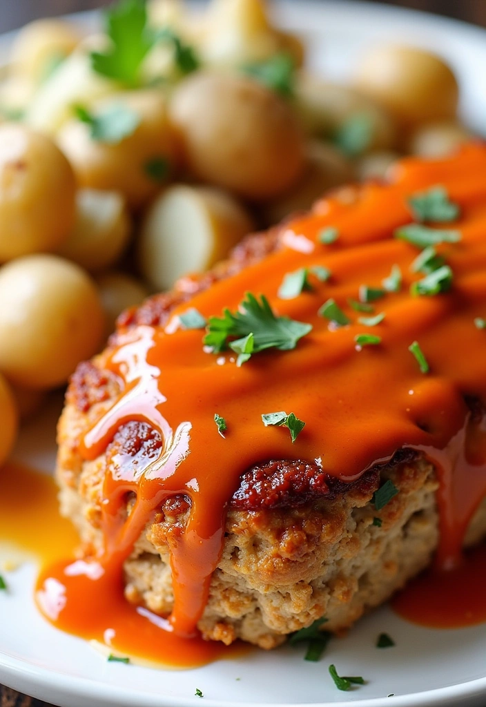 21 One Pot Ninja Foodi Meatloaf and Potatoes Recipes You Need to Try Tonight! - Buffalo Chicken Ninja Foodi Meatloaf with Ranch Potatoes