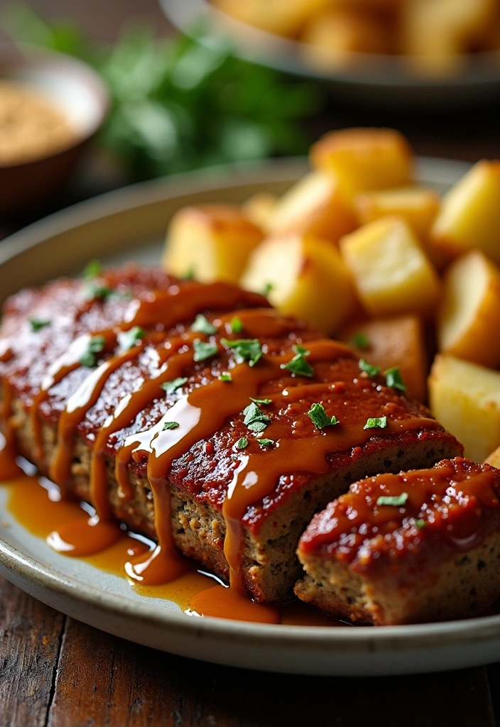 21 One Pot Ninja Foodi Meatloaf and Potatoes Recipes You Need to Try Tonight! - Honey Mustard Ninja Foodi Meatloaf with Garlic Herb Potatoes