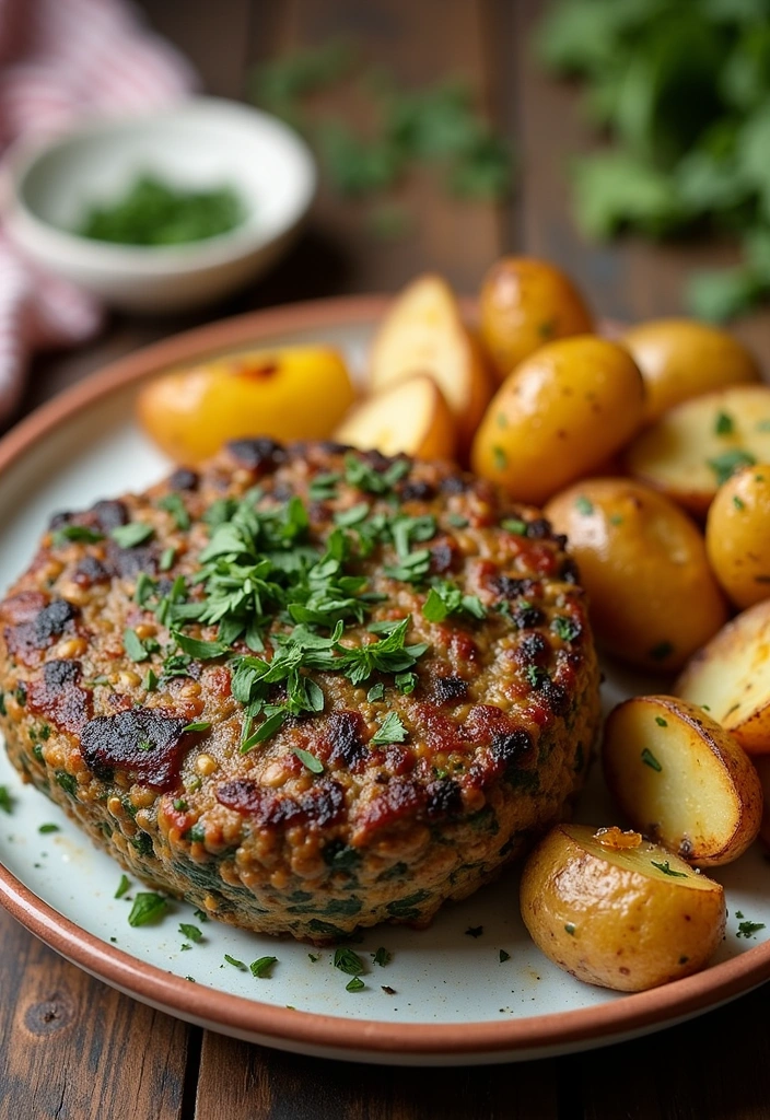 21 One Pot Ninja Foodi Meatloaf and Potatoes Recipes You Need to Try Tonight! - Spinach Feta Ninja Foodi Meatloaf with Roasted Garlic Potatoes