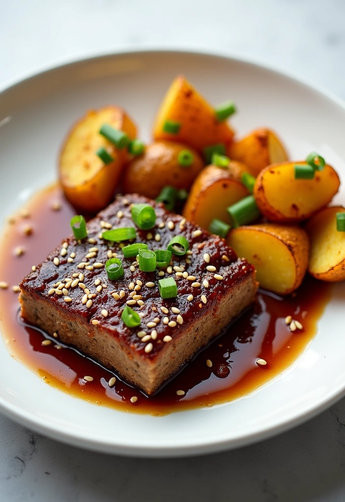 21 One Pot Ninja Foodi Meatloaf and Potatoes Recipes You Need to Try Tonight! - Teriyaki Ninja Foodi Meatloaf with Ginger Garlic Potatoes