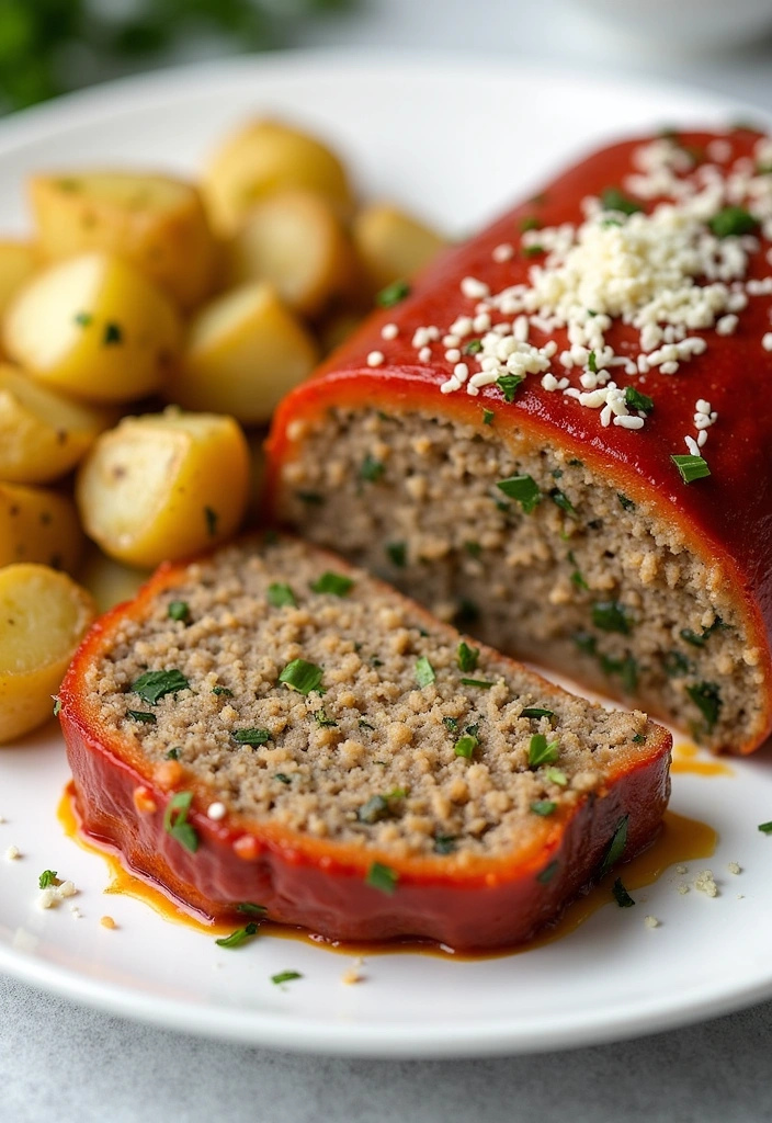 21 One Pot Ninja Foodi Meatloaf and Potatoes Recipes You Need to Try Tonight! - Zucchini Parmesan Ninja Foodi Meatloaf with Herb Potatoes