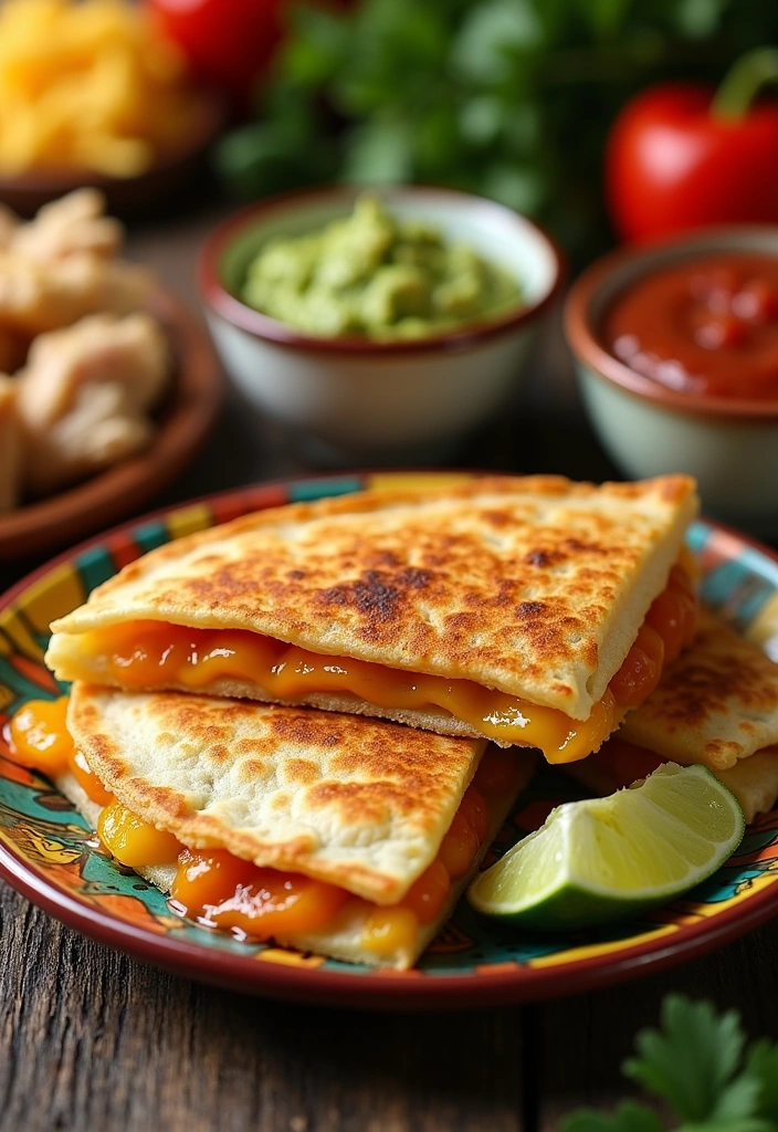 21 Quick and Easy Kid-Friendly Dinners That Will Make Dinner Time a Breeze! - 1. Cheesy Chicken Quesadillas