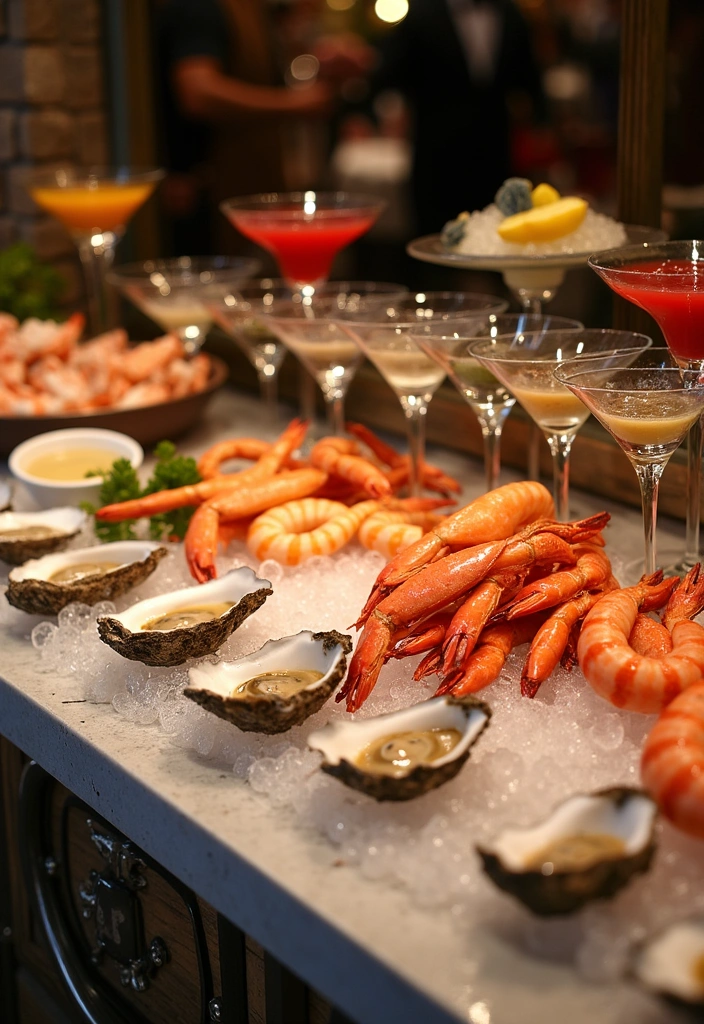 21 Wedding Reception Food Ideas That Will Leave Your Guests Raving! - 12. Elegant Seafood Bar