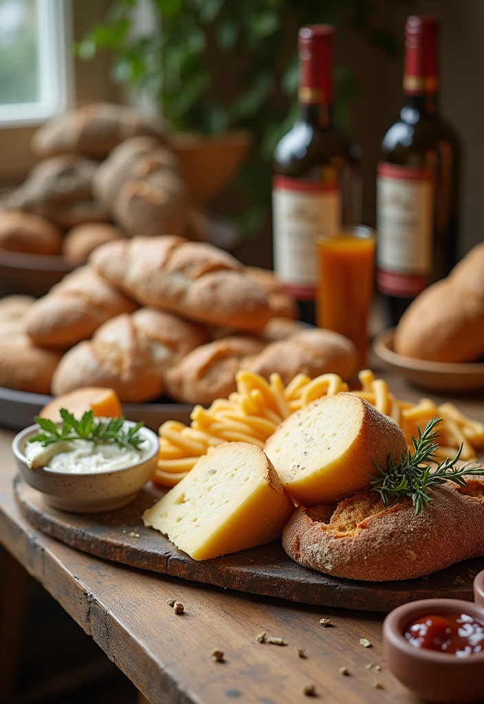 21 Wedding Reception Food Ideas That Will Leave Your Guests Raving! - 15. Rustic Bread and Cheese Table