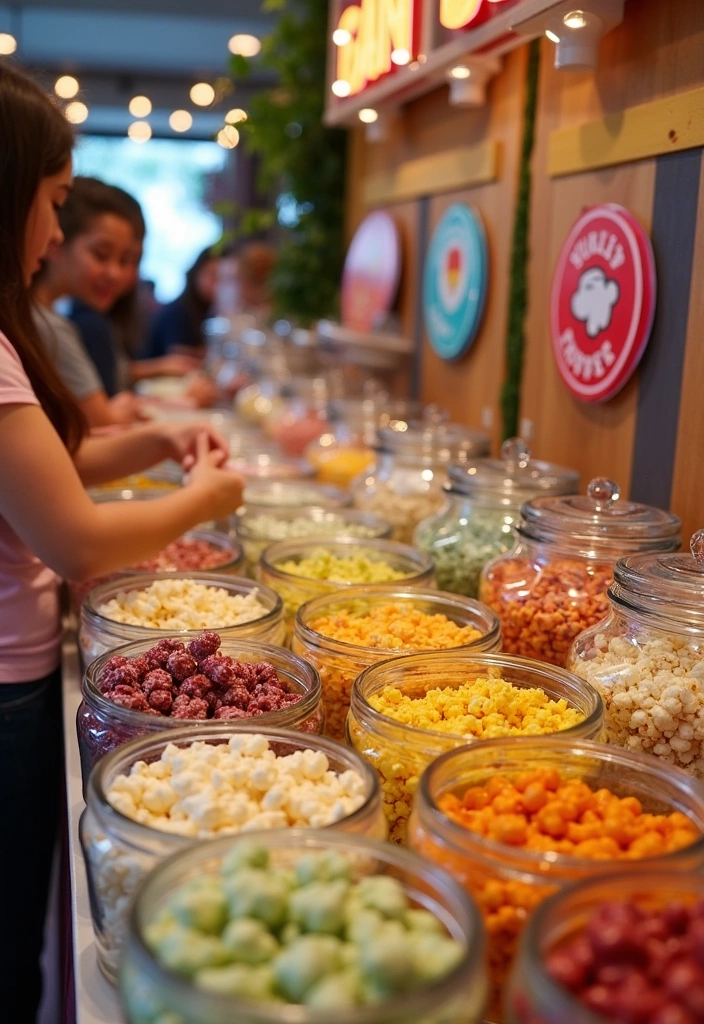 21 Wedding Reception Food Ideas That Will Leave Your Guests Raving! - 9. Sweet and Savory Popcorn Bar