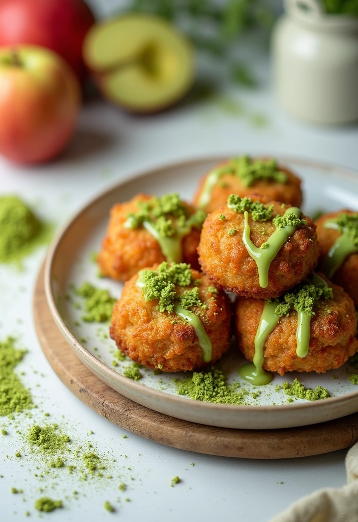 22 Apple Fritter Bites Recipes That Will Make You Drool (You Won't Believe #11!) - 20. Apple Fritter Bites with Matcha