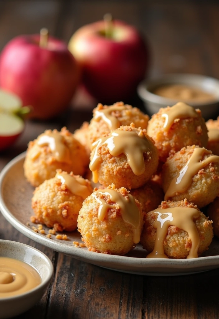 22 Apple Fritter Bites Recipes That Will Make You Drool (You Won't Believe #11!) - 9. Apple Fritter Bites with Peanut Butter Drizzle