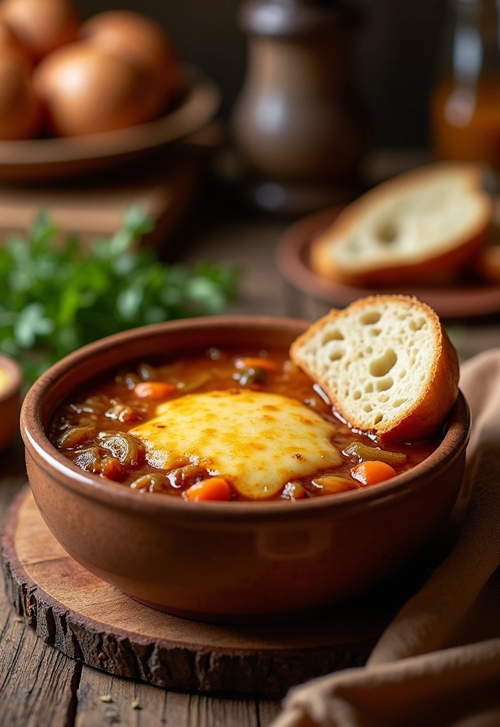 22 Cozy Comforting Crockpot Soup Ideas to Warm Your Soul (You Won't Believe #16!) - 18. French Onion Soup