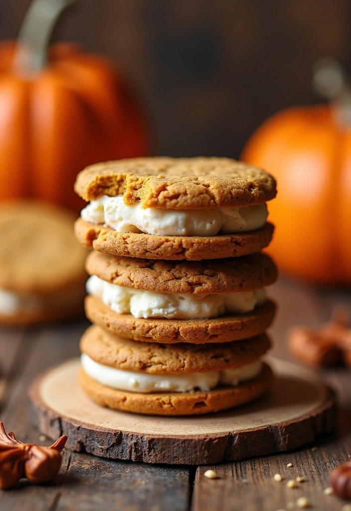 22 Crumbl Pumpkin Pie Cookies Recipes You Need to Try This Fall! - 11. Pumpkin Pie Ice Cream Sandwich Cookies