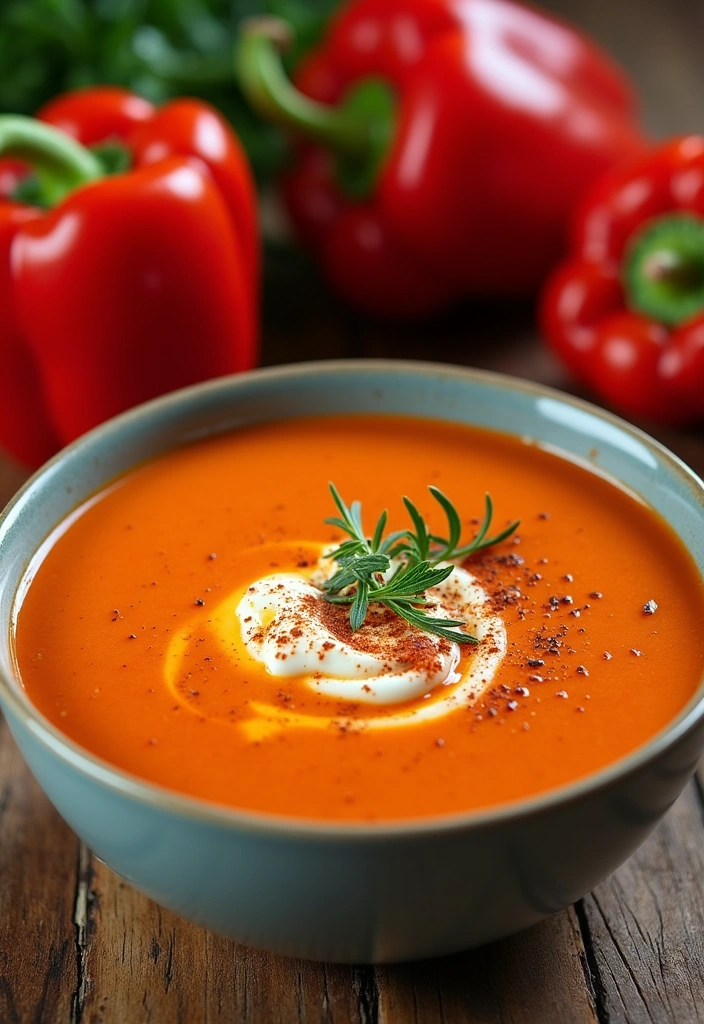 22 Delicious Cottage Cheese Soup Recipes That Will Change Your Dinner Game! - 8. Roasted Red Pepper and Cottage Cheese Soup