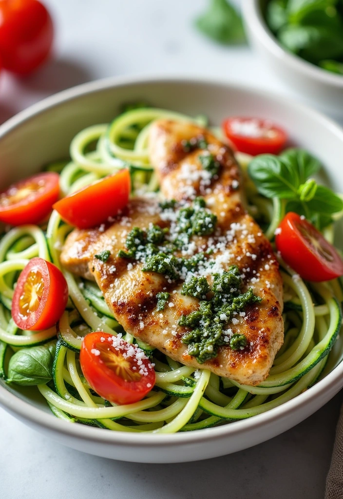 22 Healthy Chicken Bowl Recipes That Will Make You Feel Amazing! - 12. Pesto Chicken Bowl