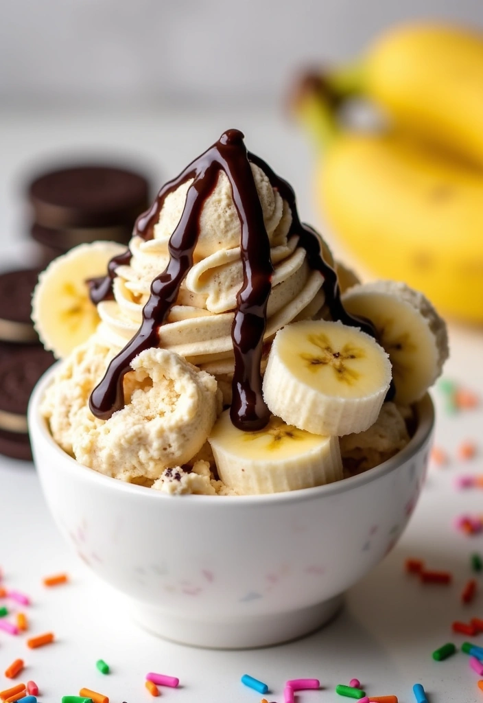 22 Mind-Blowing Ninja Creami Oreo Ice Cream Recipes You Need to Try Right Now! - Oreo Banana Split Ice Cream