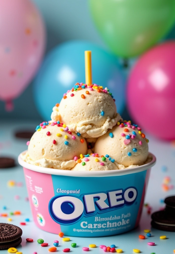 22 Mind-Blowing Ninja Creami Oreo Ice Cream Recipes You Need to Try Right Now! - Oreo Birthday Cake Ice Cream