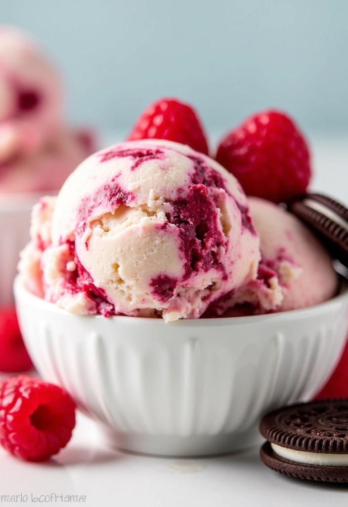 22 Mind-Blowing Ninja Creami Oreo Ice Cream Recipes You Need to Try Right Now! - Oreo Raspberry Ripple Ice Cream