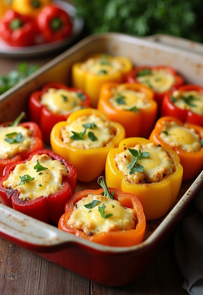 22 Mouthwatering Boiled Egg Recipes That Are Easier Than You Think! - 18. Egg and Cheese Stuffed Peppers