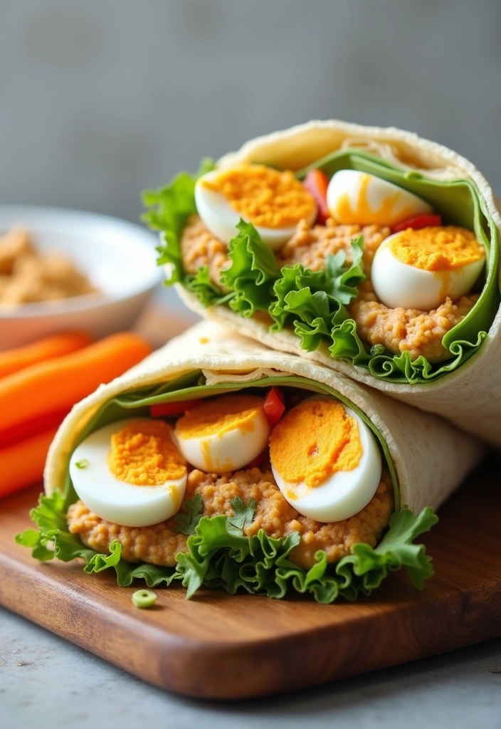 22 Mouthwatering Boiled Egg Recipes That Are Easier Than You Think! - 6. Boiled Egg and Hummus Wrap